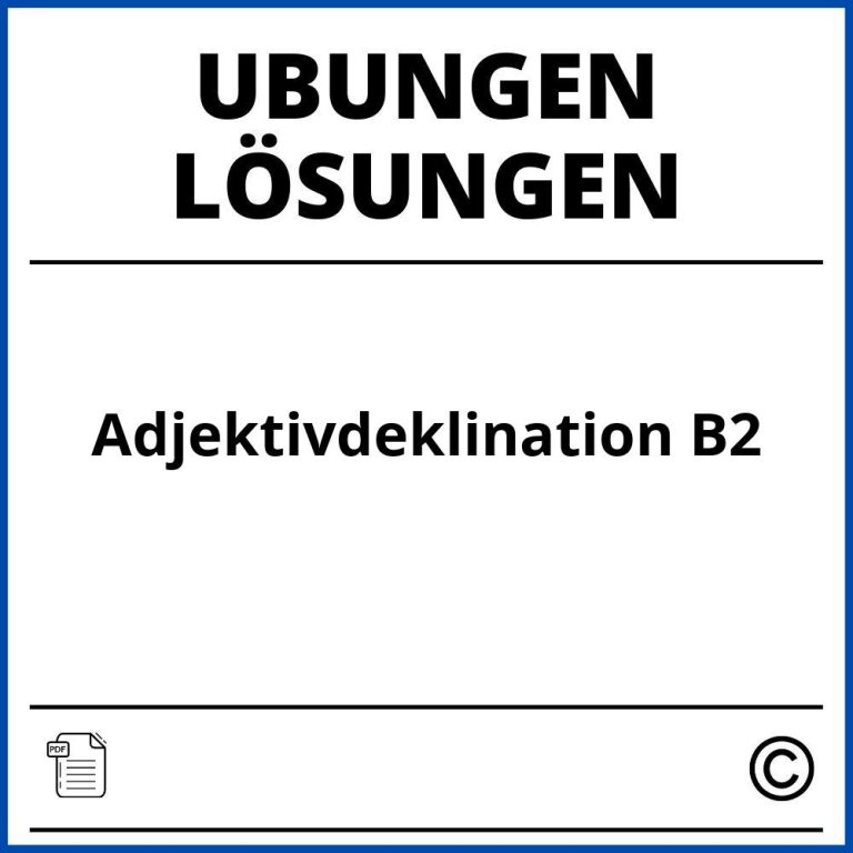 Adjektivdeklination Übungen Mit Lösungen Pdf