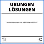 Adverbialsätze In Adverbiale Bestimmungen Umformen Übungen Mit Lösungen Pdf