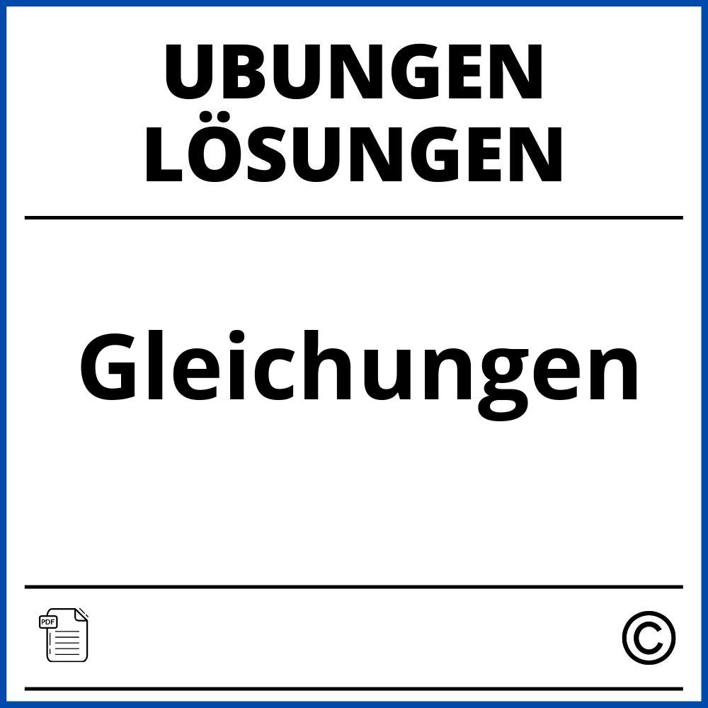 Gleichungen Übungen Mit Lösungen Pdf