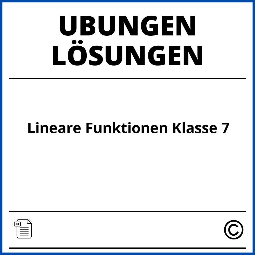 Lineare Funktionen Übungen Mit Lösungen Pdf Klasse 7