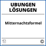 Mitternachtsformel Übungen Mit Lösungen Pdf