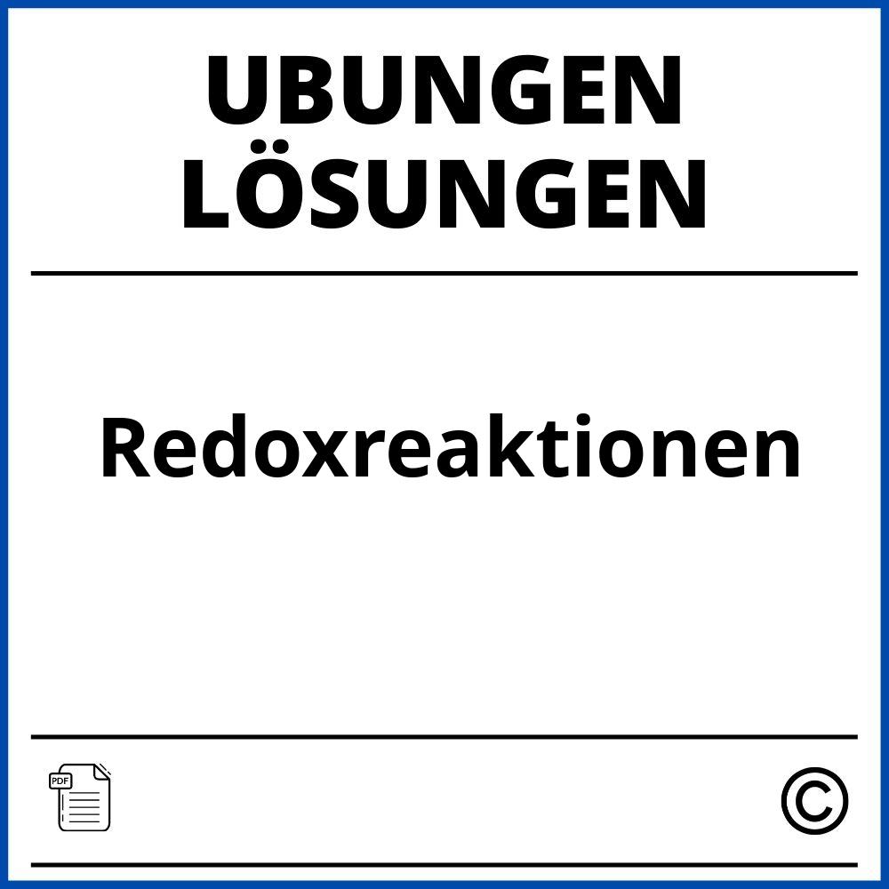 Redoxreaktionen Übungen Mit Lösungen Pdf