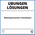 Relativpronomen Französisch Übungen Mit Lösungen Pdf