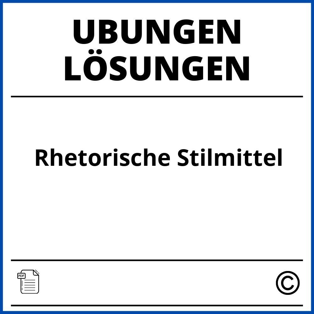 Rhetorische Stilmittel Übungen Mit Lösungen Pdf