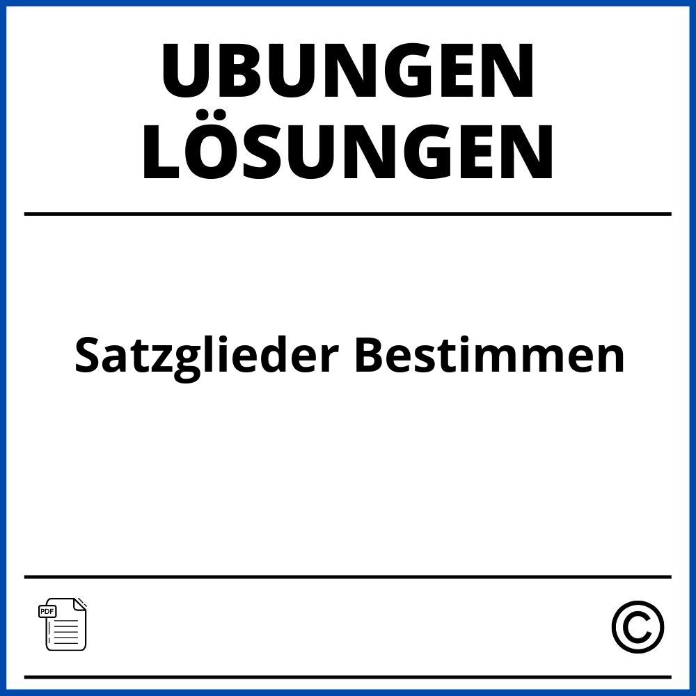 Satzglieder Bestimmen Übungen Mit Lösungen Pdf