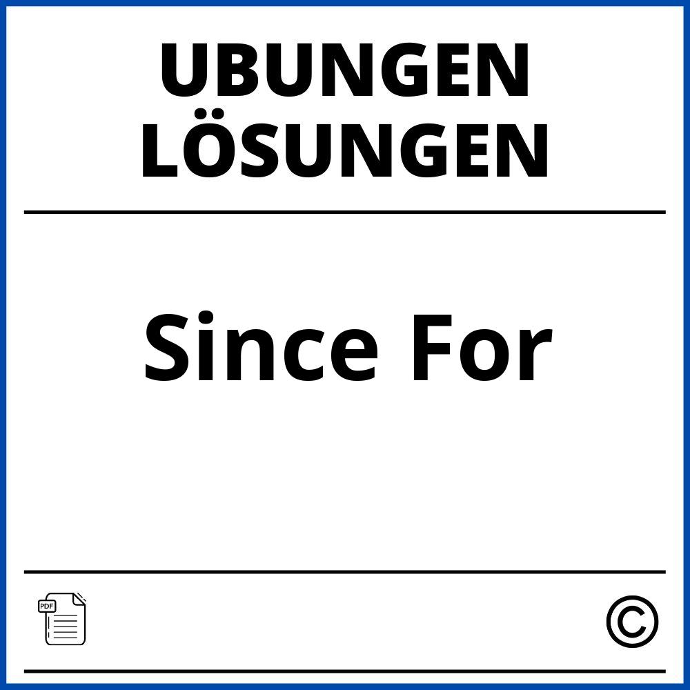 Since For Übungen Mit Lösungen Pdf