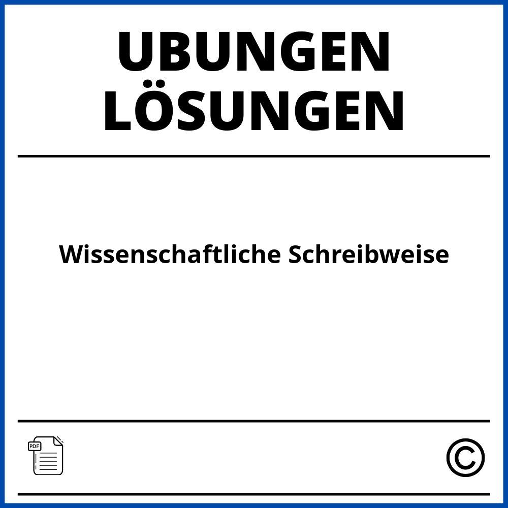 Wissenschaftliche Schreibweise Übungen Mit Lösungen Pdf